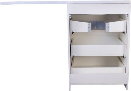 Тумба напольная "Даллас 120" (3 ящ.) Люкс белая, PLUS, артикул СС-00002272