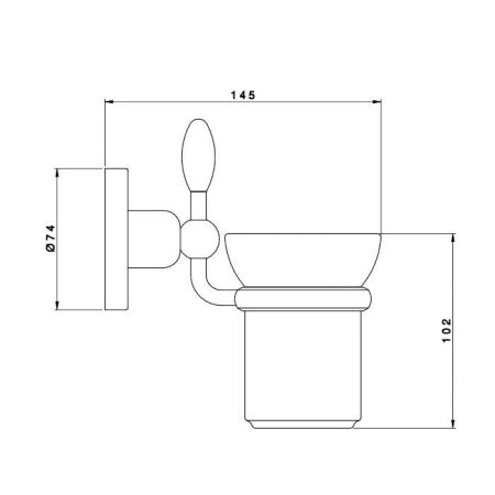 Nicolazzi Liberty Стакан стеклянный подвесной, цвет держателя: золото, артикул 1088GO16