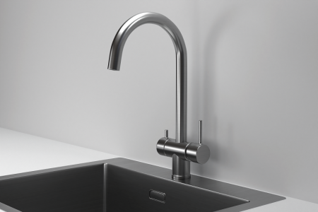 Смеситель для кухни GRANULA (7104, СТАЛЬ САТИН), артикул 7104, СТАЛЬ САТИН