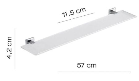 Gedy Colorado, стеклянная полка, длина 57 см, цвет хром, артикул 6919/60(13)