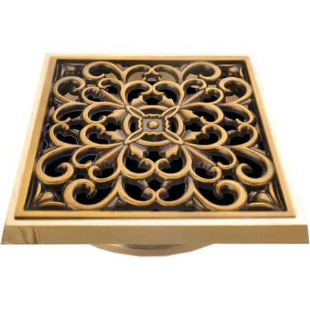 Решетка для трапа Bronze de Luxe Узоры 10x10 21962 Бронза