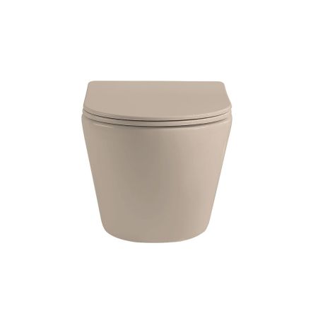 Унитаз подвесной Globo VT1-14SMC безободковый, цвет капучино мат., ультратонкое сиденье soft-close, артикул VT1-14SMC