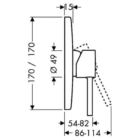 AX Starck Встраиваемый смеситель для душа, однорычажный (внешняя часть), цвет: хром, артикул 10616000