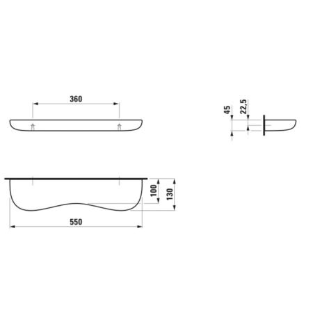 LAUFEN Florakids Полка «облако» подвесная керамическая 550x130x55 мм, белый и зеленый, артикул 8.7703.1.072.000.1