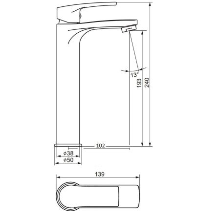 480250300 Eclipse 2.0, смеситель для умывальника высокий, черный