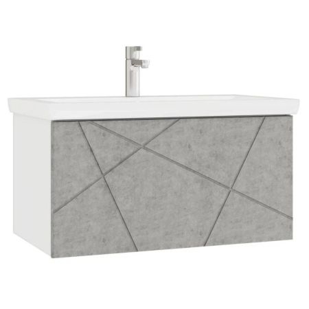 Тумба под раковину подвесная VIGO Geometry 035 бетон, 80 см, артикул 035 бетон