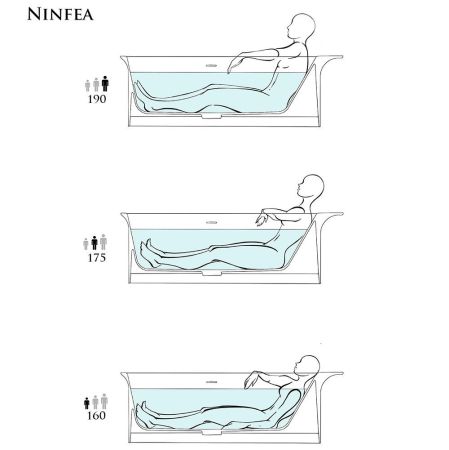 Salini NINFEA Ванна отдельностоящая 1800х820х575мм, донный клапан, сифон, интегр. слив-перелив, мат-л: S-stone -матовый; фурн-ра и ванна цвет RAL3002, артикул 102721MRFRAL3002