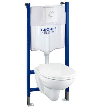 Набор инсталляция GROHE Solido с подвесным унитазом Lecico Perth и панелью смыва Skate Air, белый (39117000), артикул 39117000