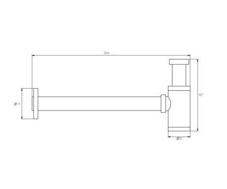 Сифон для раковины Bronze de Luxe SCANDI 201BR, бронза, артикул 201BR