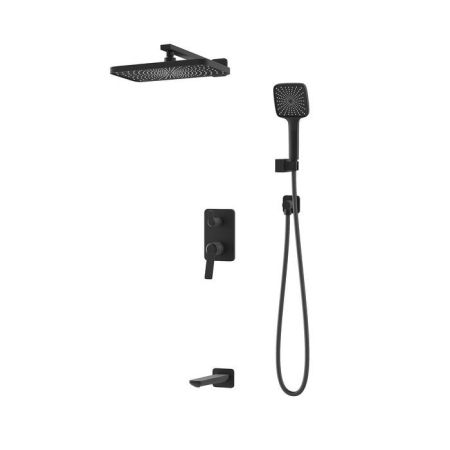 Встраиваемая система с тропическим, ручным душем и изливом, матовый черный, Parker, IDDIS, PARBL03i68, артикул PARBL03i68
