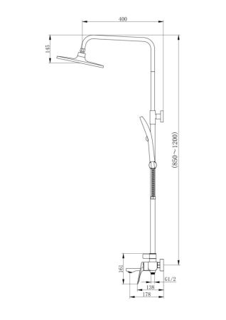 Душевая система Haiba HB24816, хром, артикул HB24816