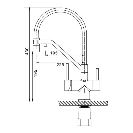 Смеситель для кухни с подключением фильтра Splenka S70.62.03, золотой сатин, артикул S70.62.03