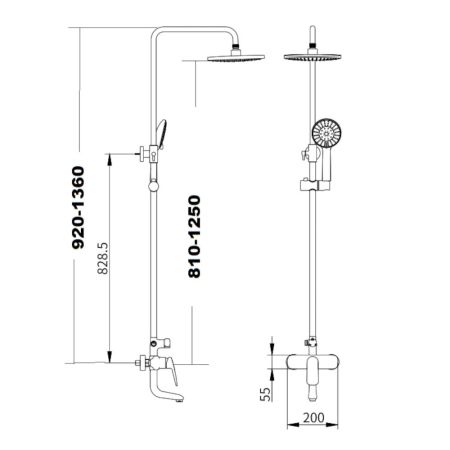 Душевая система Savol SK-H7401, хром, артикул SK-H7401