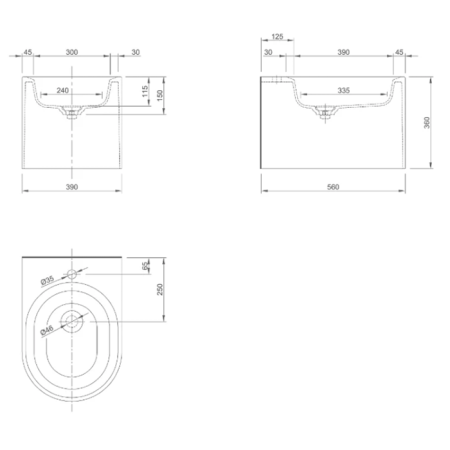 KNIEF Glow Биде подвесное 52x 9 x34 cm, цвет белый матовый, артикул 0600-065-01 Bi matt