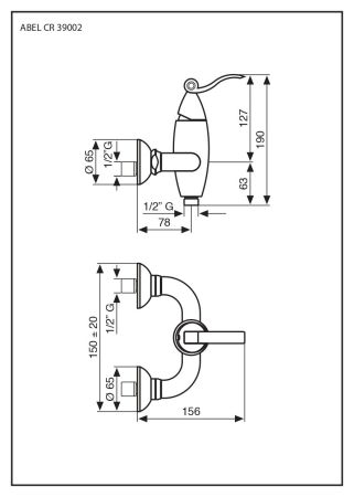 Смеситель Abel для душа, цвет золото