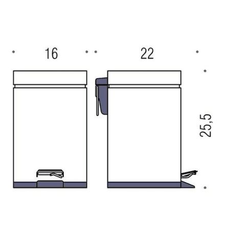 Colombo Black&White Ведро с крышкой и педалью, 3л, цвет:  хром, артикул B9210.CR