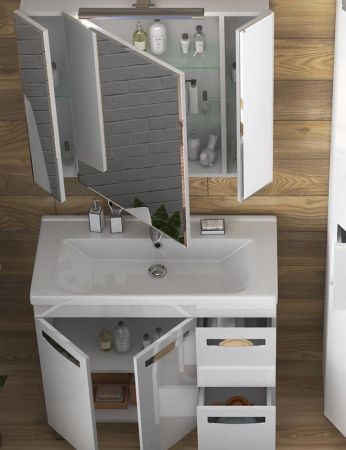 Тумба под раковину напольная VIGO Plaza tn.PLA.MIR.80.2D.2Y, 80 см, артикул tn.PLA.MIR.80.2D.2Y