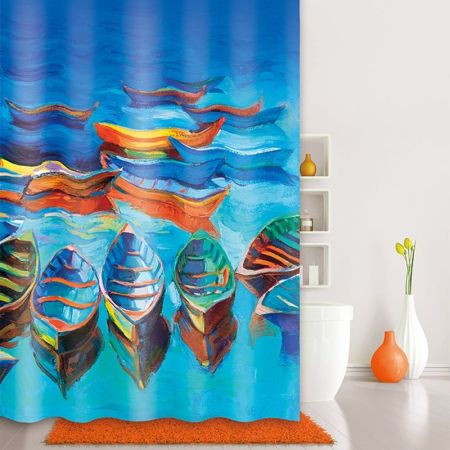 Штора для ванны Iddis Boats 180x200 Голубая