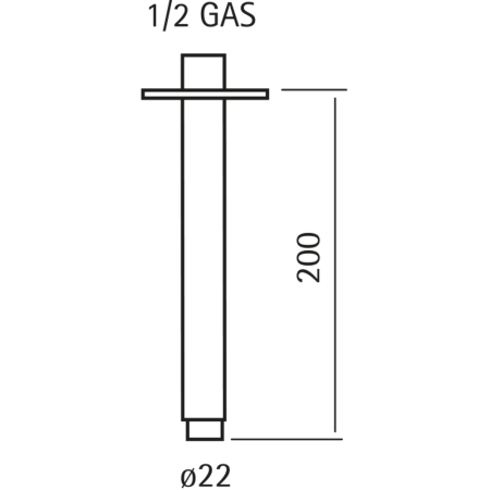HUBER Lynox Держатель верхнего душа потолочный 200мм, нержавеющая сталь, артикул SS013560D1