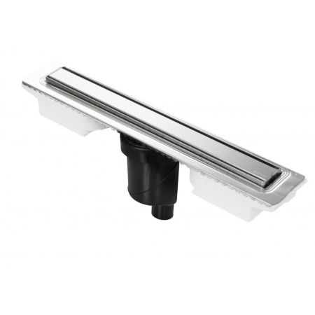 Желоб BERGES водосток В1 Keramik 900, матовый хром, S-сифон D50/105 H50 вертикальный, артикул 090020