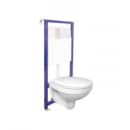 Комплект BERGES для монтажа подвесного унитаза OPTIM PS: инсталляция NOVUM525, кнопка L1, унитаз  с сидением