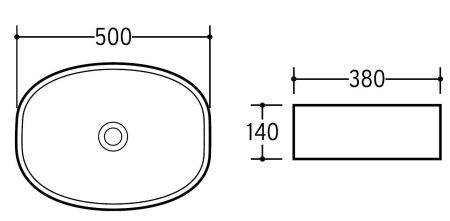 Раковина STEFANIA с установкой на столешницу прямоугольной формы 700-026W, артикул 700-026W