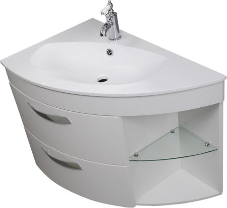 Тумба для ванной без раковины De Aqua Трио 90 Люкс L белая, артикул 197201